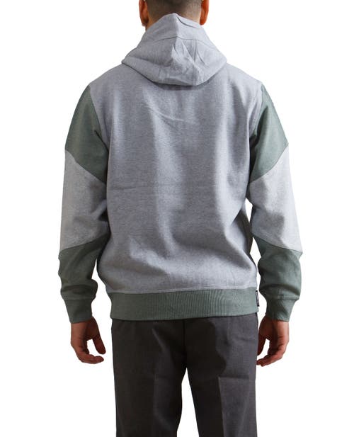 Shop Members Only Drew Colorblock Hooded Sweatshirt In Ash