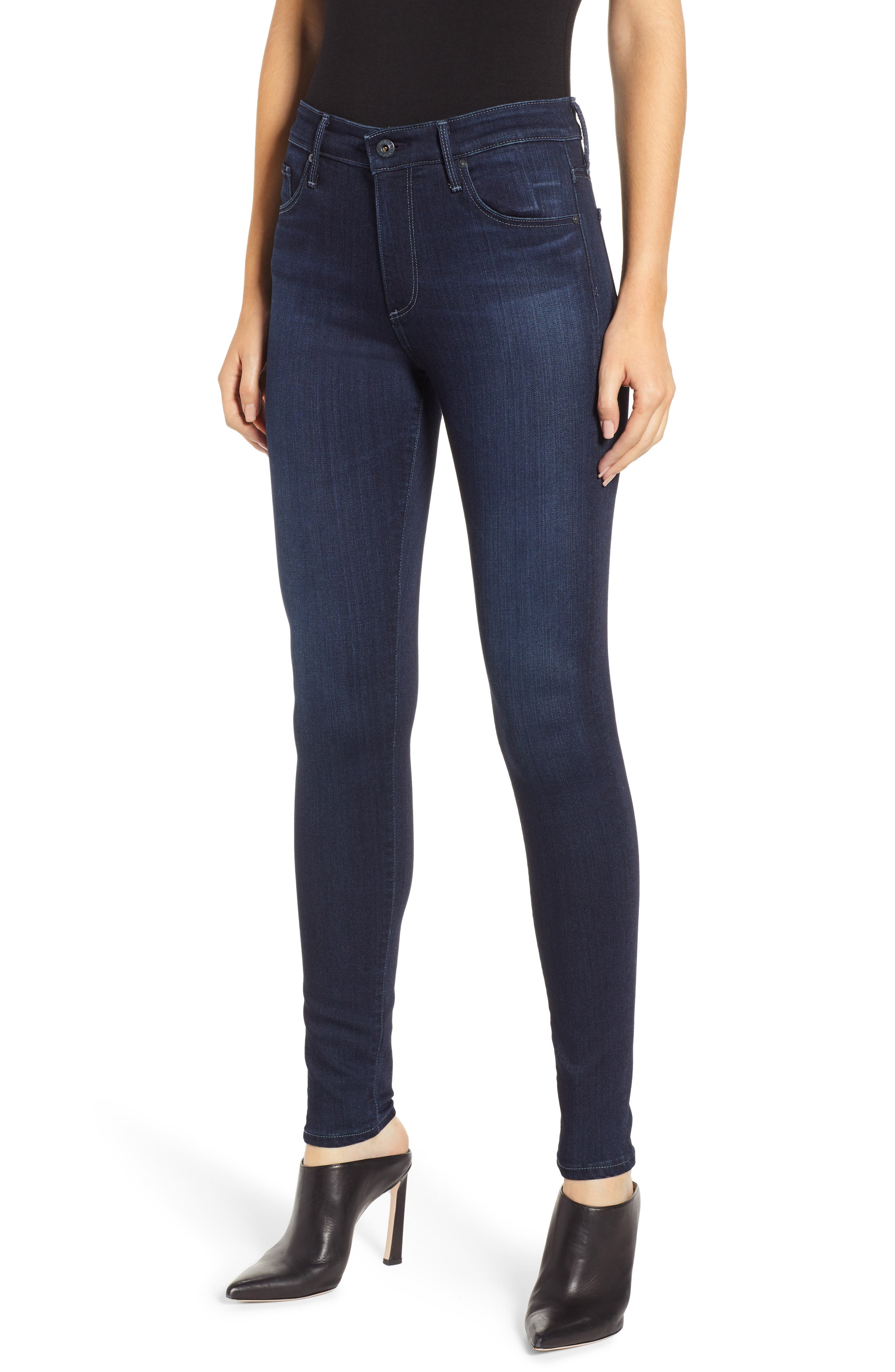 Women's Ag Farrah High Waist Skinny Jeans,  33 - Blue (Blue Basin) (Nordstrom Exclusive)