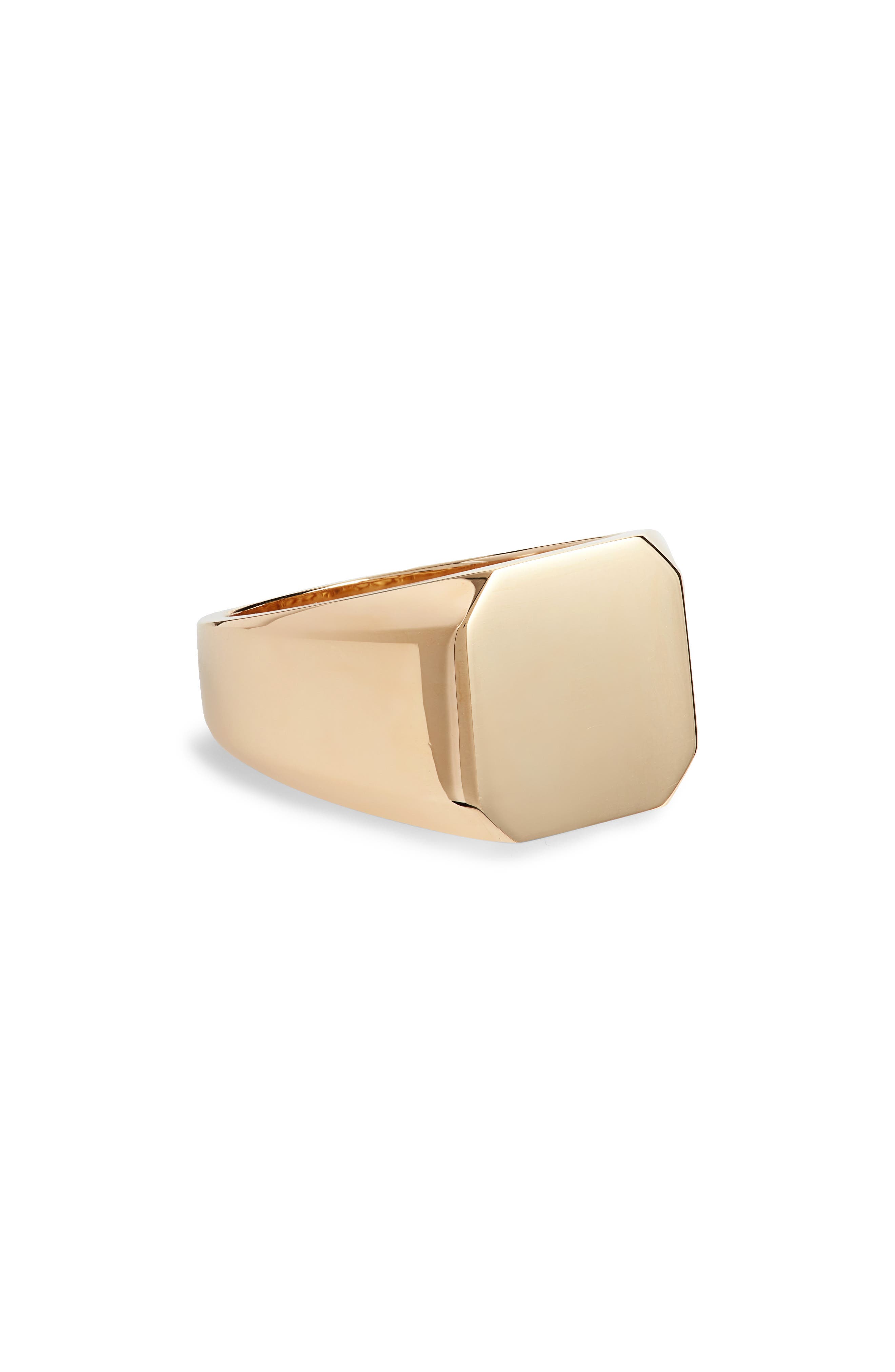 SHAY Men's Hexagonal Signet Ring in Yellow Gold at Nordstrom, Size 9 Us