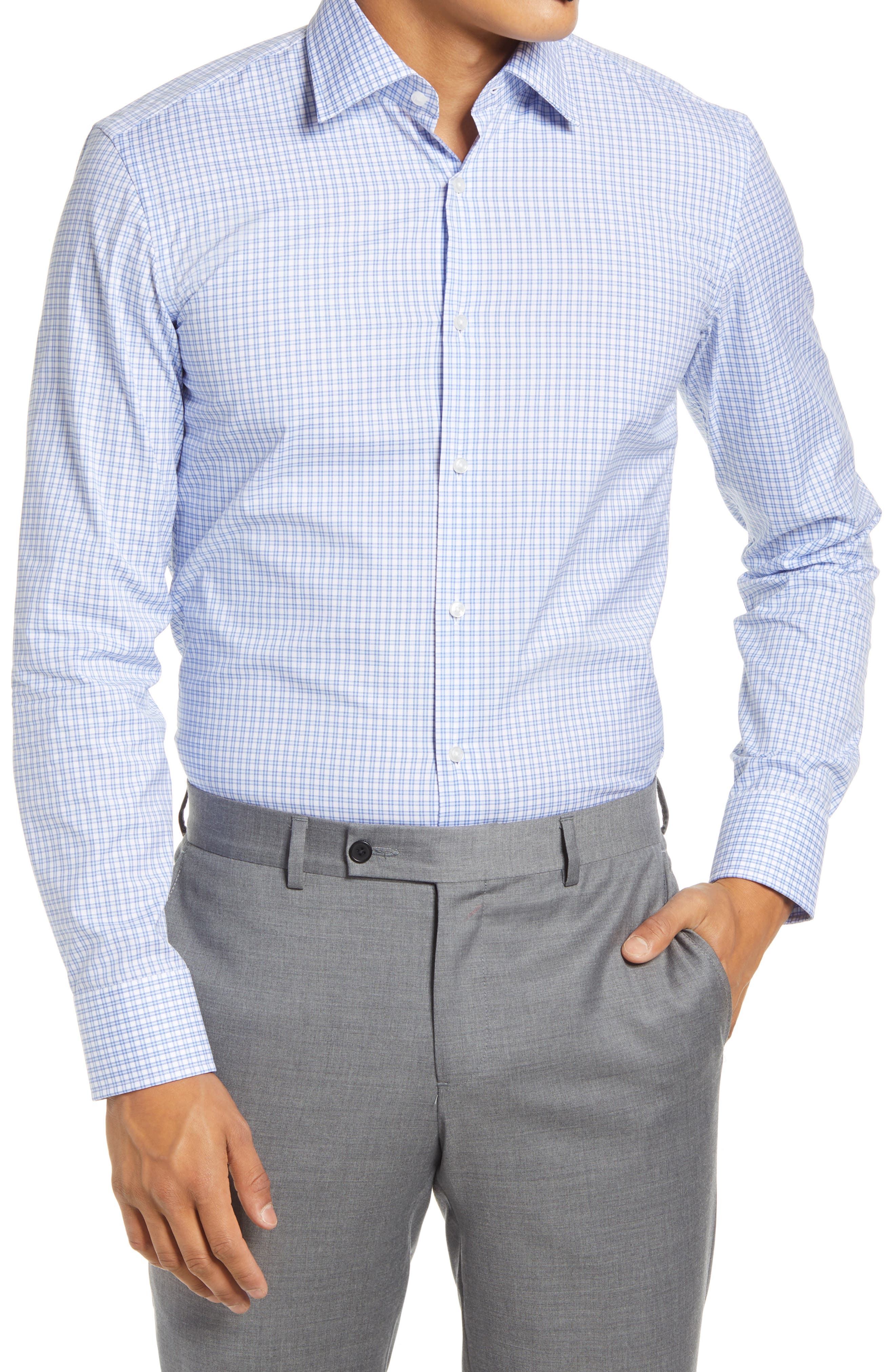 BOSS Slim Fit Plaid Dress Shirt Nordstrom