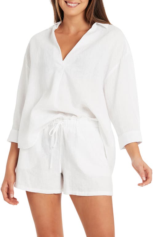Kyotot Linen Cover-Up Shirt in White