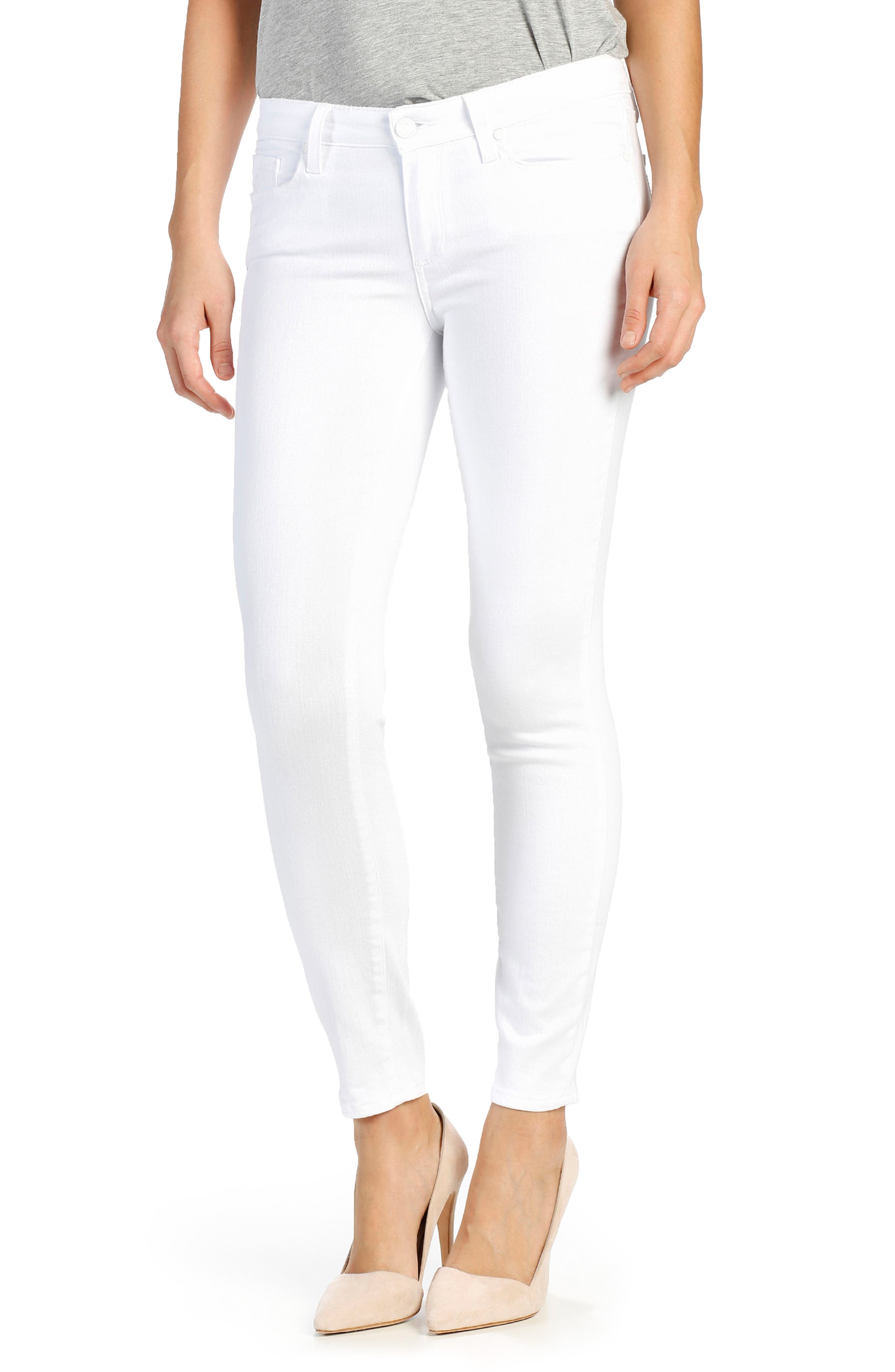 PAIGE Verdugo Ankle Skinny Jeans (Distressed Ultra White) | Nordstrom