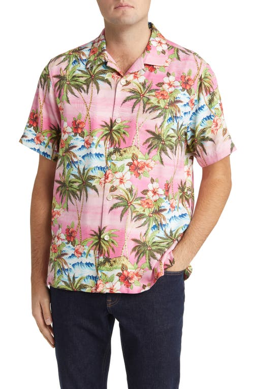 Tommy Bahama Isla Palmetta Floral Silk Blend Camp Shirt at Nordstrom,