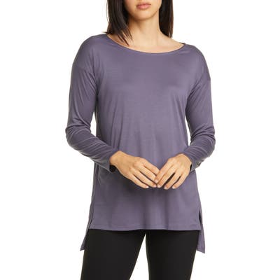 Eileen Fisher Ballet Neck Long Sleeve Top, Grey
