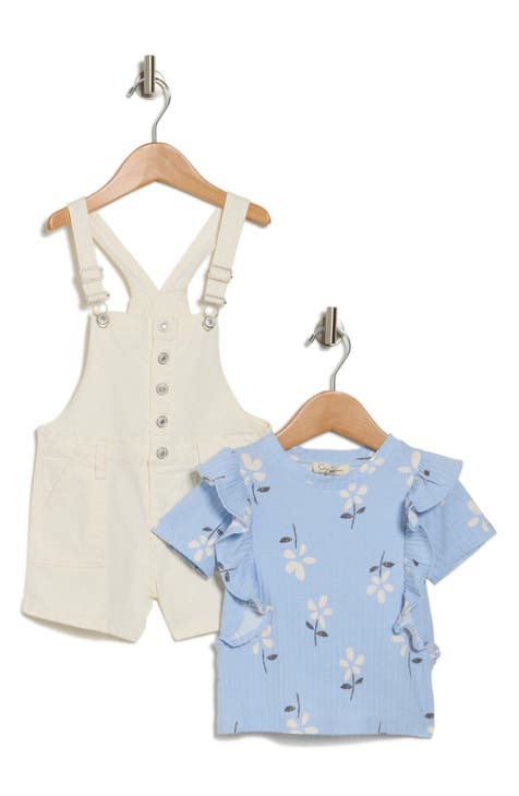 Kids' Floral Ruffle Top & Overalls Set (Toddler)