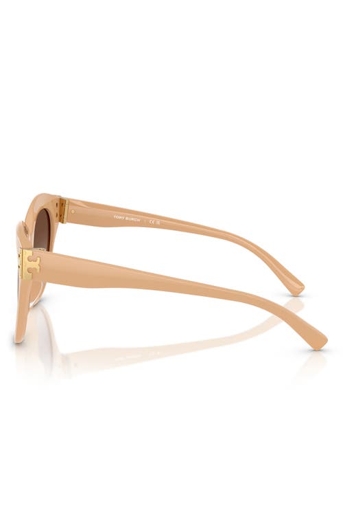 Tory Burch Eleanor Evolved Round Sunglasses, 53mm In 20201353 Light Brown