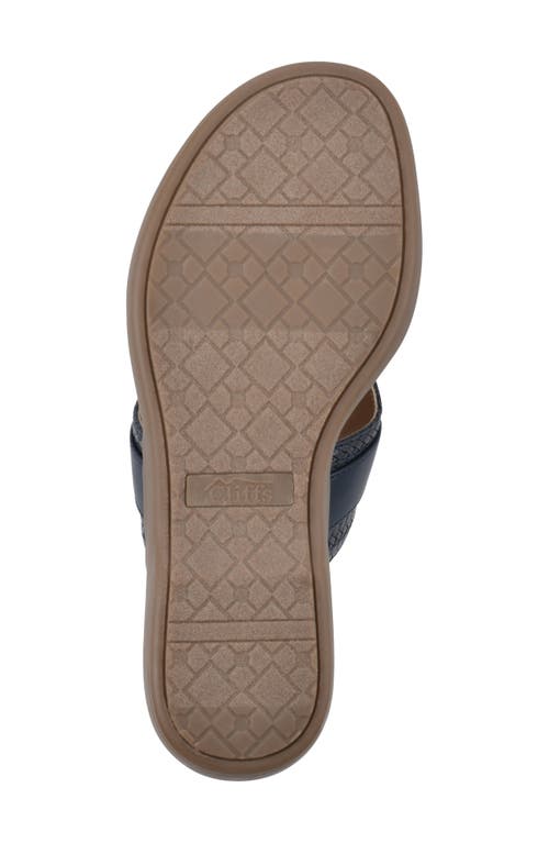 Cliffs By White Mountain Benedict Wedge Thong Sandal In Navy/woven