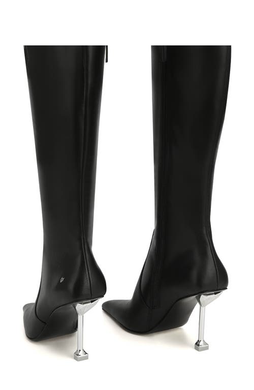 Shop Naked Wolfe Venture Pointed Toe Knee High Boot In Black-nappa Cow Leather