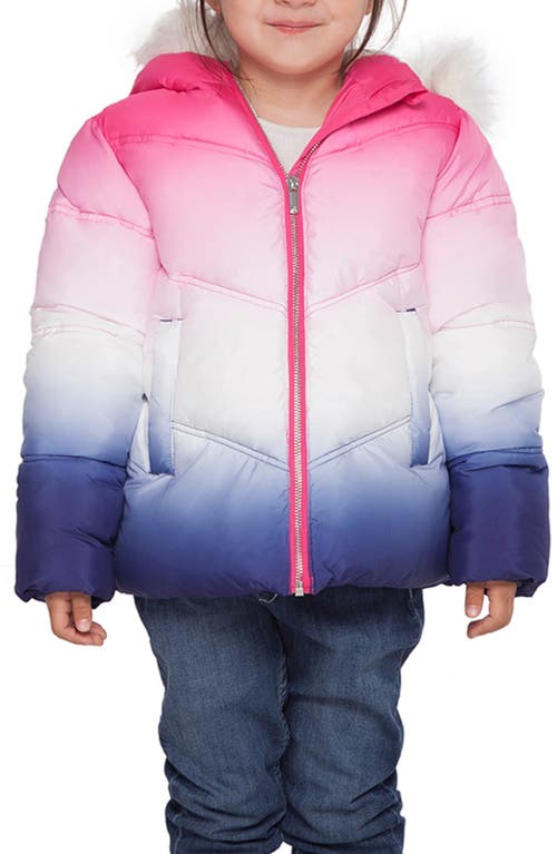 Shop Rokka&rolla Kids' Heavyweight Puffer Jacket In Gradient Ombre