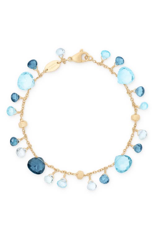 Marco Bicego 18k Yellow Gold Paradise Topaz Swiss Blue & London Blue Topaz Dangle Bracelet In 18k Yellow Gold
