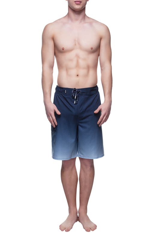 Rokka&rolla Quick-dry Swim Trunks With Elastic Waist In Navy