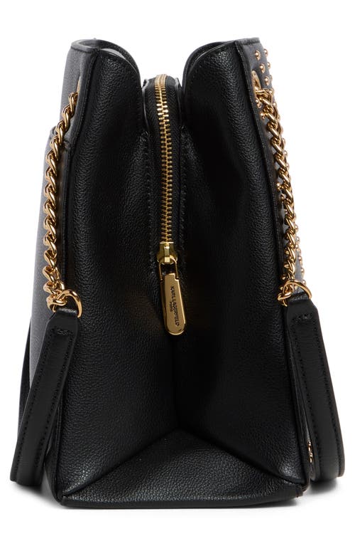 Shop Karl Lagerfeld Chevron Stud Shoulder Bag In Black/gold