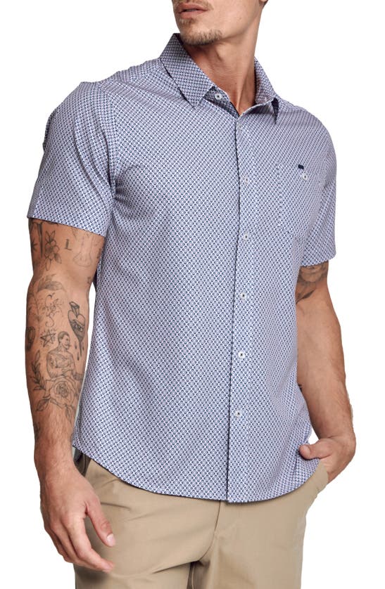 Shop 7 Diamonds Santino Short Sleeve Button-up Shirt In Stone Rose