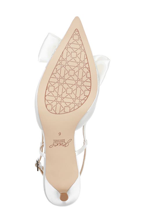Jewel Badgley Mischka Shoshana Pointed Toe Slingback Pump In Ivory Satin