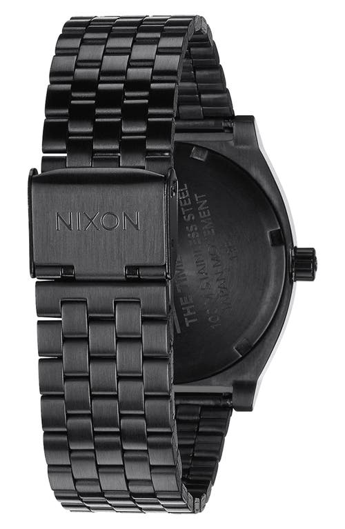 Nixon 'the Time Teller' Stainless Steel Bracelet Watch, 37mm In Black/black