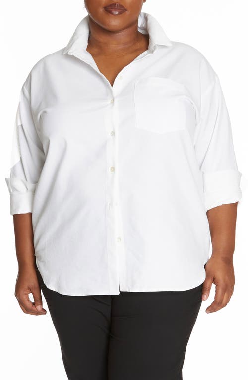 Oxford Button-Front Shirt in White
