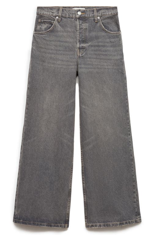 Shop Mango Loose Wide Leg Jeans In Denim Grey