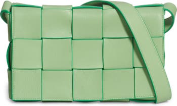Cassette Mini Leather Crossbody Bag in Green - Bottega Veneta