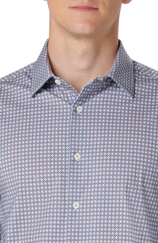 Shop Bugatchi James Ooohcotton® Geo Print Button-up Shirt In Air Blue