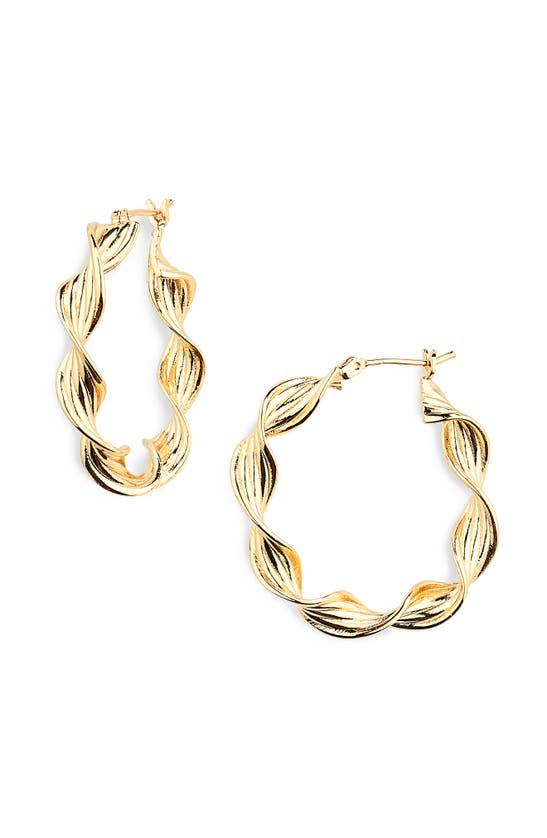 Shop Area Stars Twist Hoop Earrings In Gold Silver