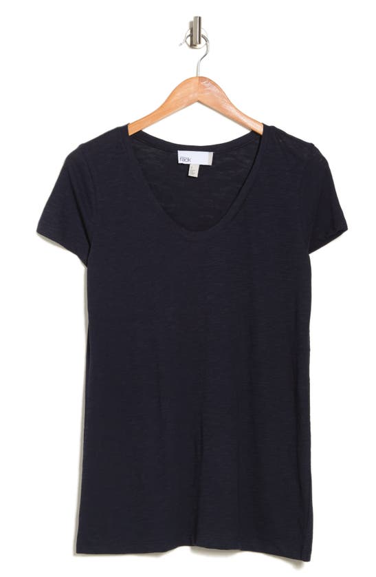 Nordstrom Rack Scoop Neck Slub T-shirt In Navy Night