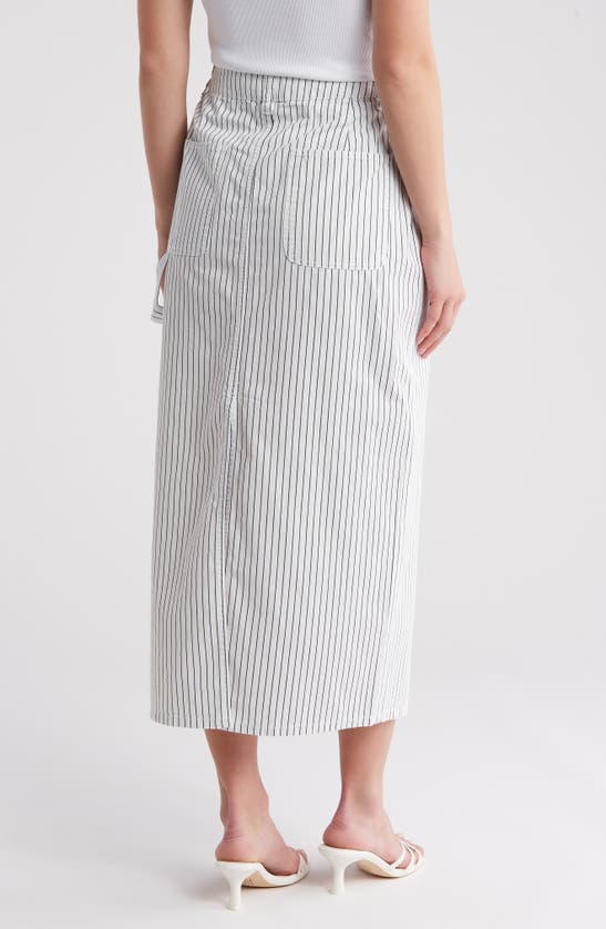 Shop Vero Moda Carly Stripe Midi Skirt In Snow White