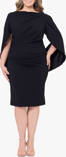 Betsy and adam draped back hot sale sheath dress