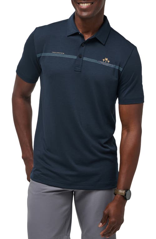 Travismathew Bay Break Chest Stripe Polo In Total Eclipse