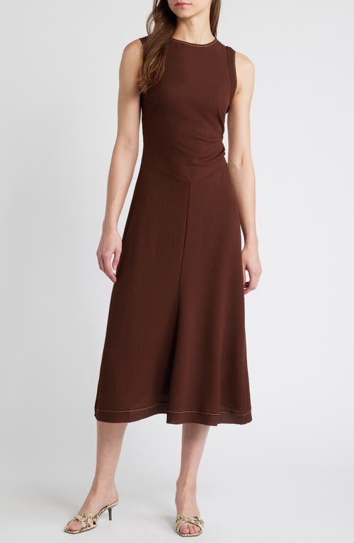 MANGO MANGO RITA TOPSTITCH DETAIL MIDI DRESS 