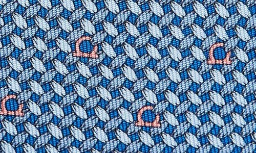 Ferragamo Woven Gancini Silk Classic Necktie In Bluette/azzurro