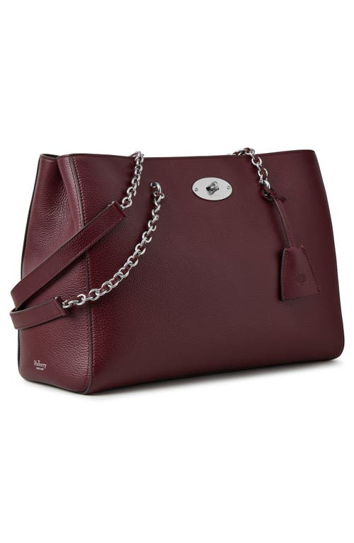 Shop Mulberry Lily Chain Leather Tote In Black Cherry