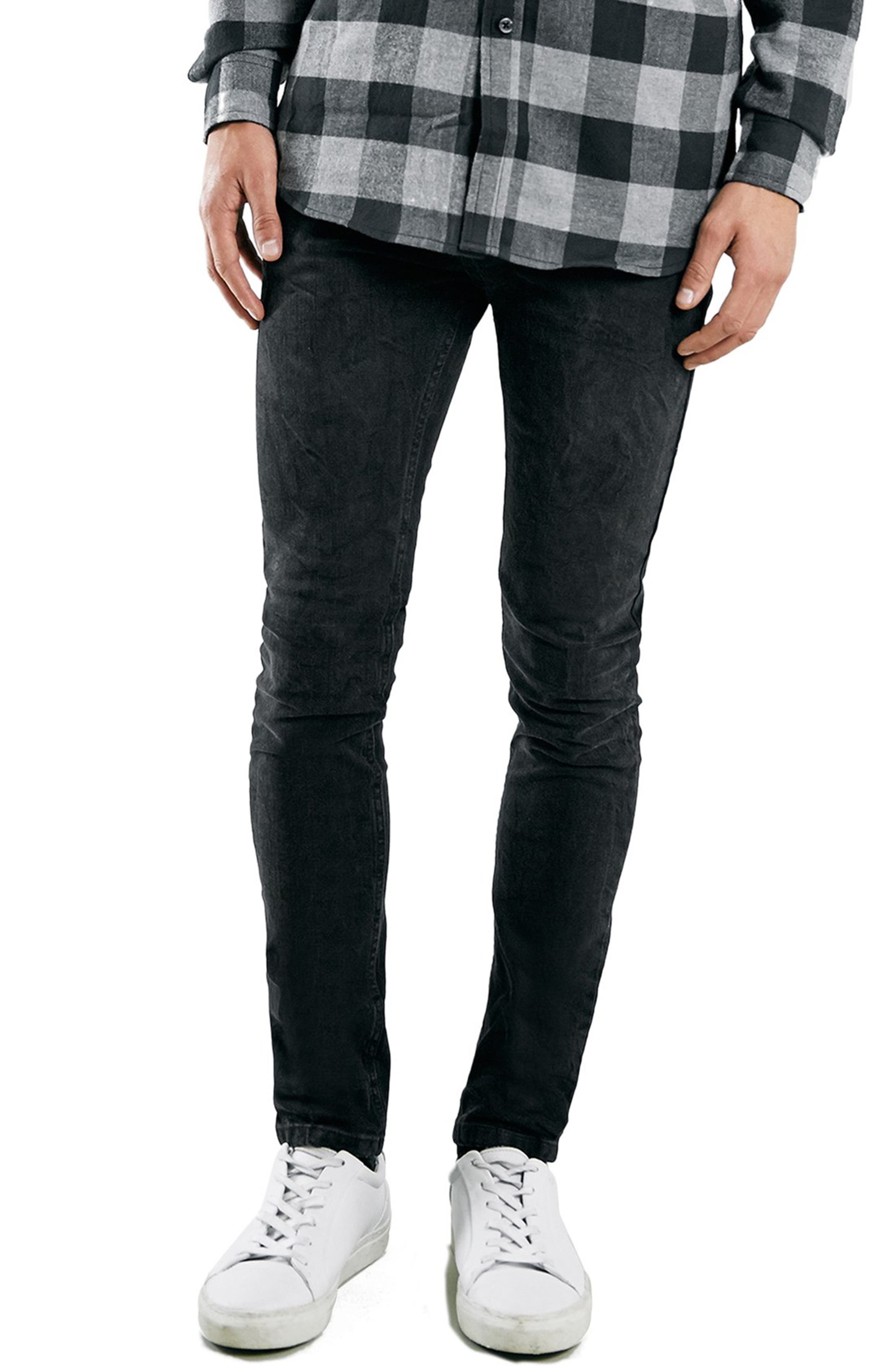 Topman Overdyed Stretch Skinny Fit Jeans | Nordstrom