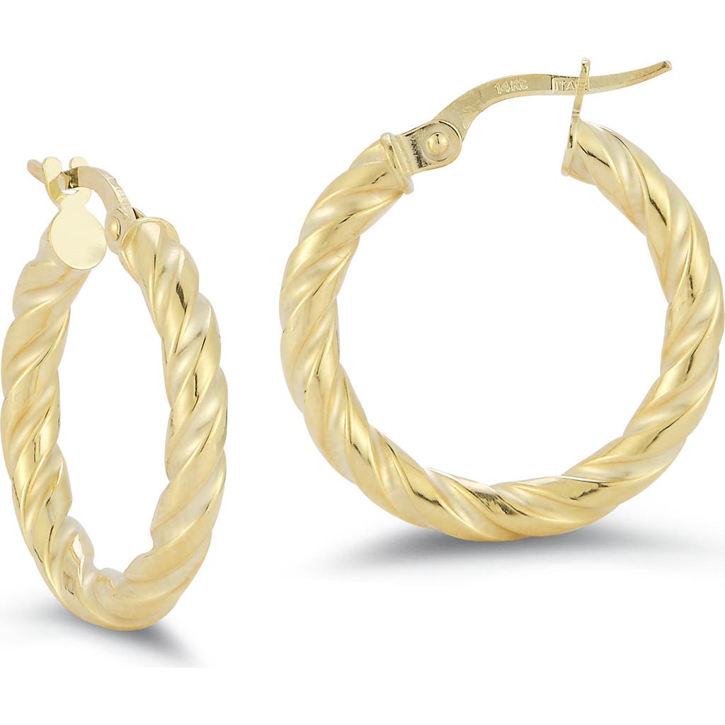 Ember Fine Jewelry 14k Yellow Gold Twisted Hoop Earrings In Gold