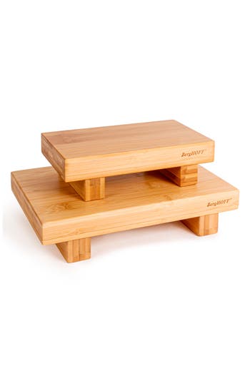 Berghoff Set Of 2 Bamboo Sushi Tray Set In Beige