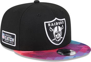 Women's New Era Black/White Las Vegas Raiders 2023 NFL Crucial Catch Cuffed Pom Knit Hat
