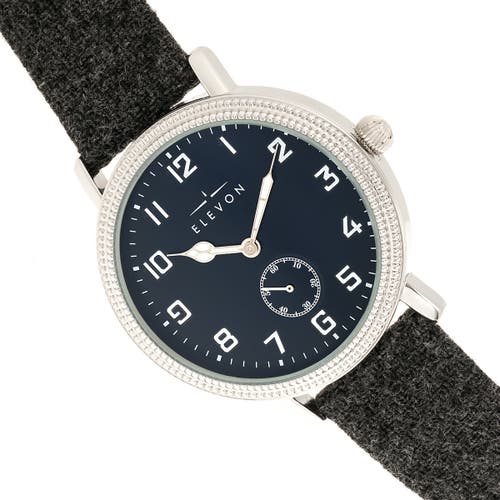 Shop Elevon Northrop Wool-overlaid Leather-band Watch In Charcoal/navy