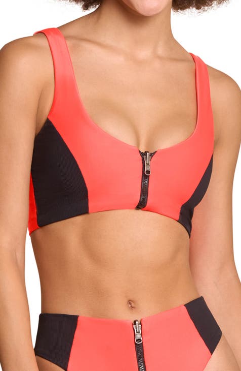 Fire Ninna Zip-Up Reversible Bikini Top