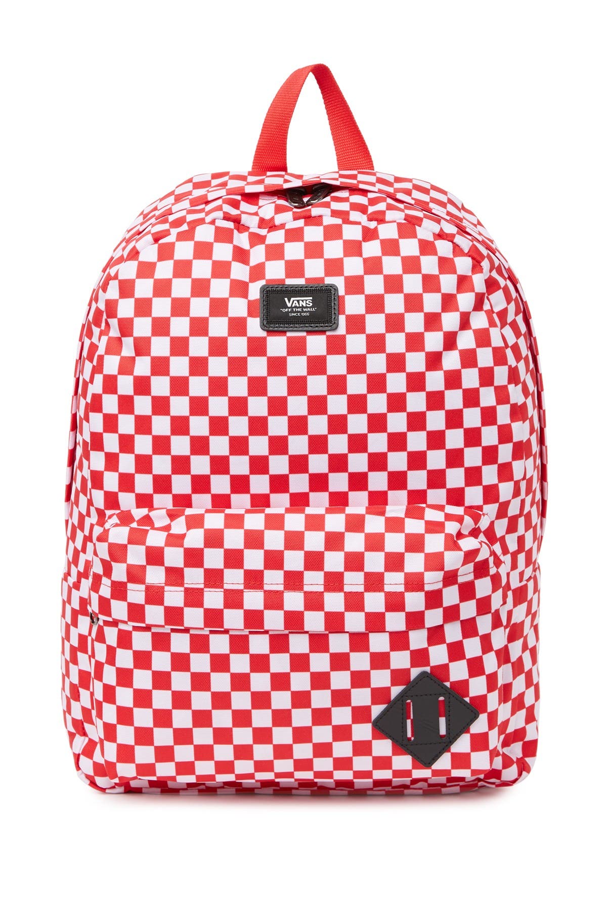 vans checkered backpack red