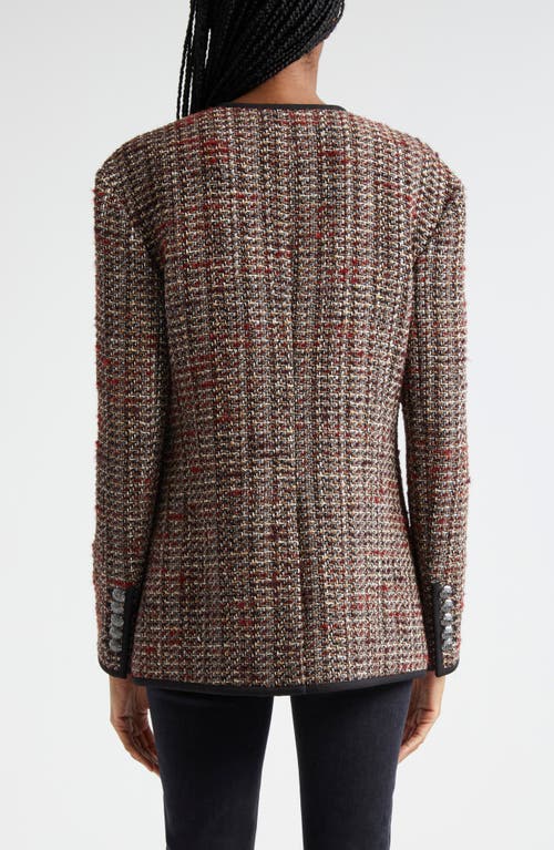 Shop Veronica Beard Watkins Tweed Dickey Jacket In Grey Multi