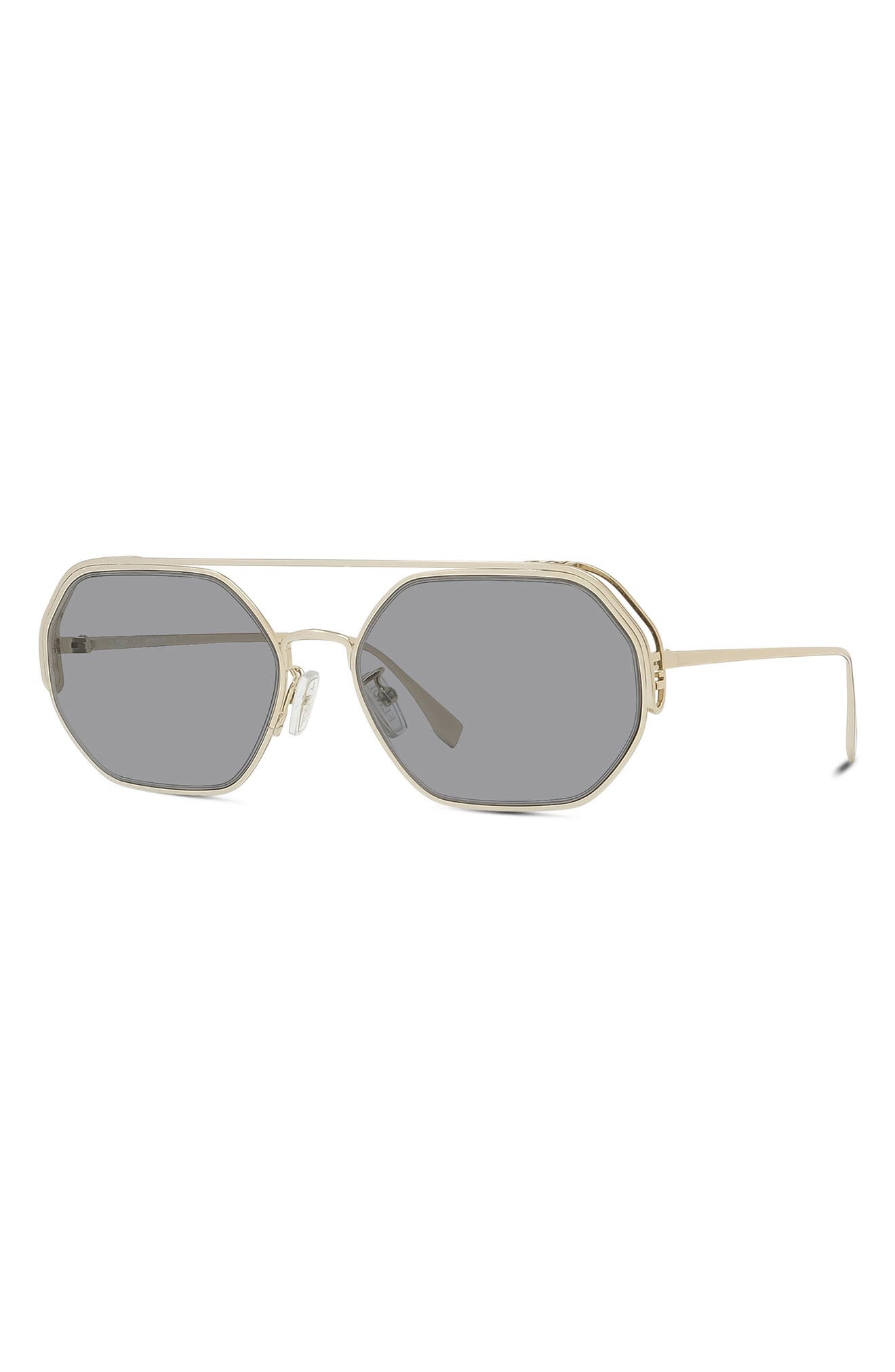 fendi 57mm geometric sunglasses