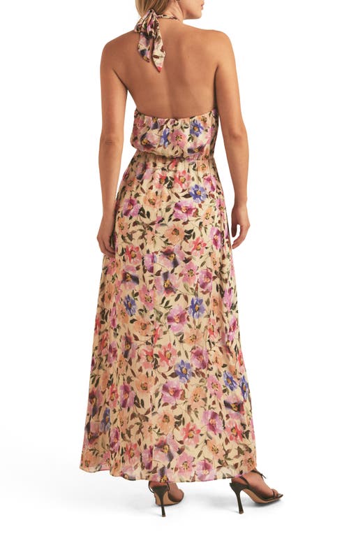 Shop Favorite Daughter The Standout Floral Halter Maxi Dress In Prosecco Floral