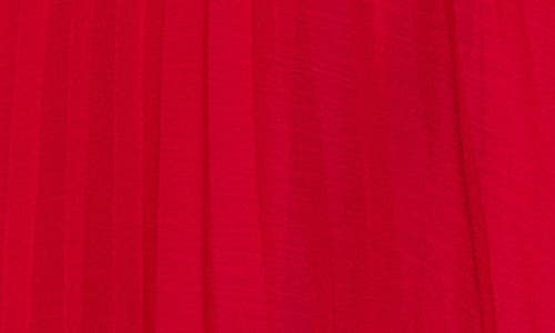 Mango Belt Pleated Dress Red In Red