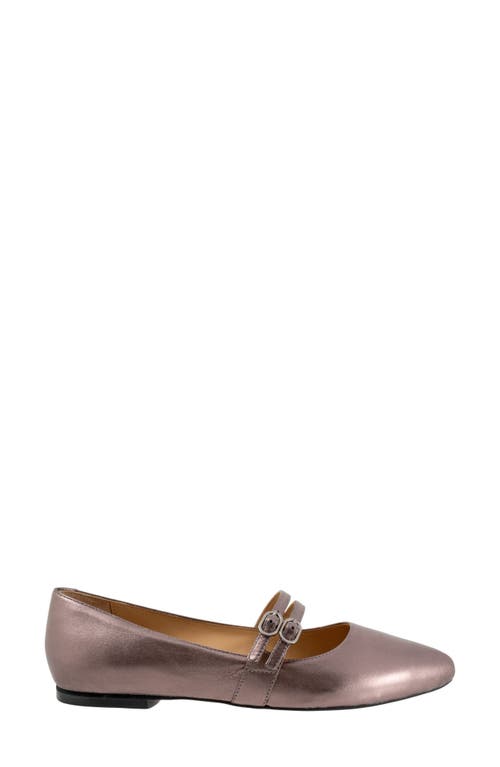Trotters Emerald Pointed Toe Mary Jane Flat In Rose Pewter