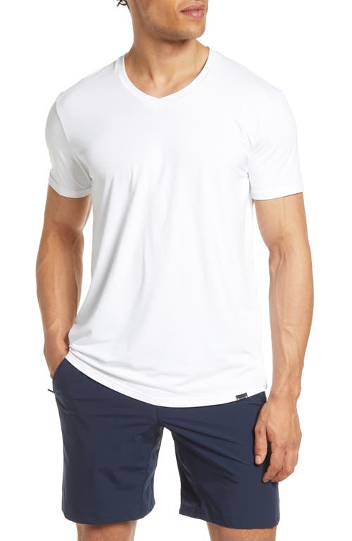 Barbell Apparel Men's Havok Stretch V-Neck T-Shirt in White