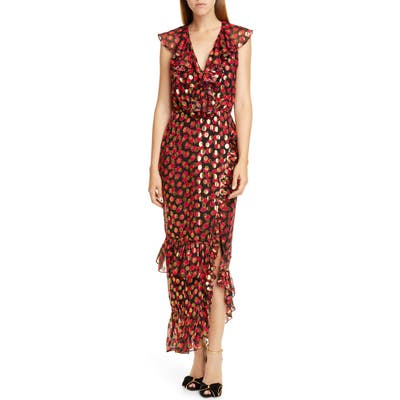 Saloni Anita Ruffle Trim Burnout Dress