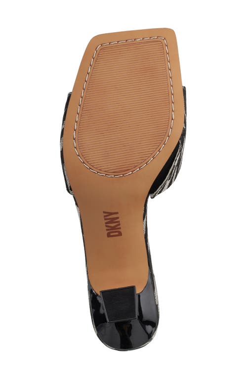 Dkny Square Toe Slide Sandal In Black/eggnog