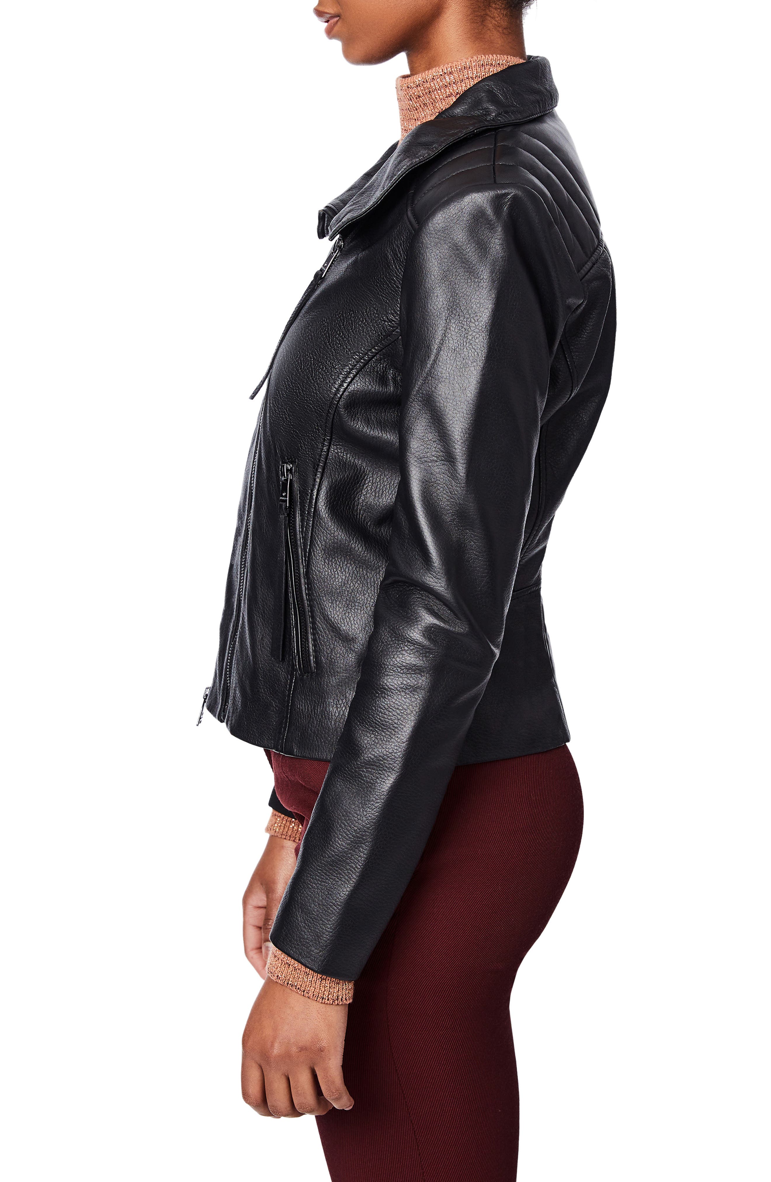 bernardo leather jacket nordstrom
