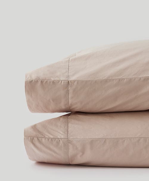 Shop Pact Organic Cool-air Percale Pillowcase 2-pack In Oat