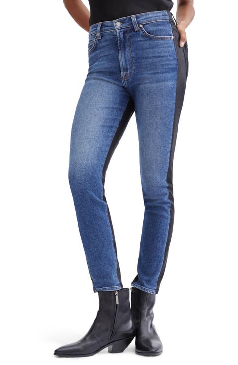 Seven Two-Tone High Waist Ankle Skinny Jeans