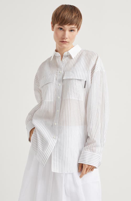 Shop Brunello Cucinelli Organza Shirt In White